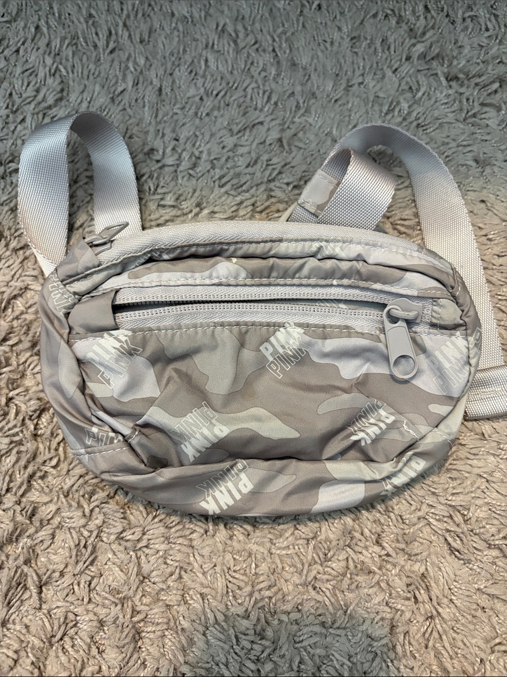 PINK Victoria's Secret Gray Camo Belt Bag